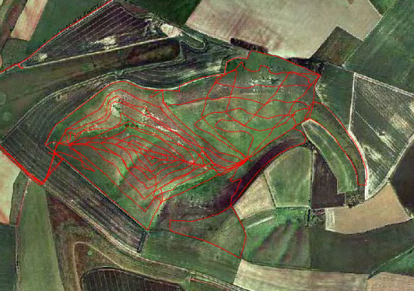 overlay in red of the mapped area