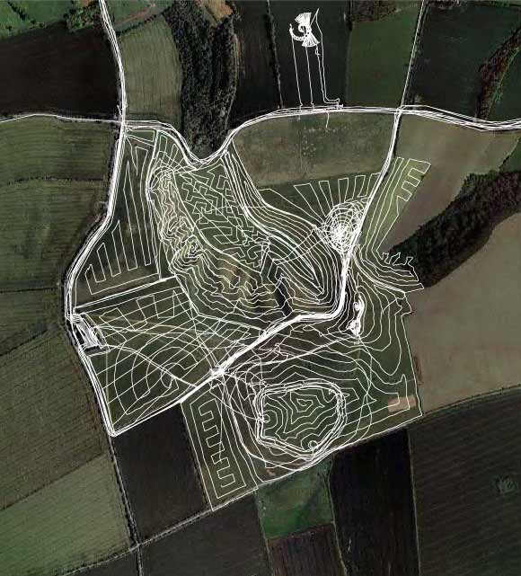 All GPS tracks including crop circle