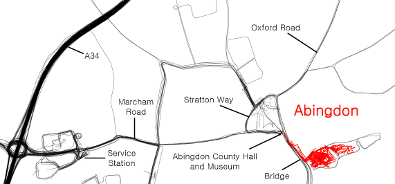 Abngdon GPS map