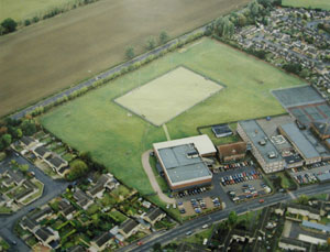 Aerial view of the field